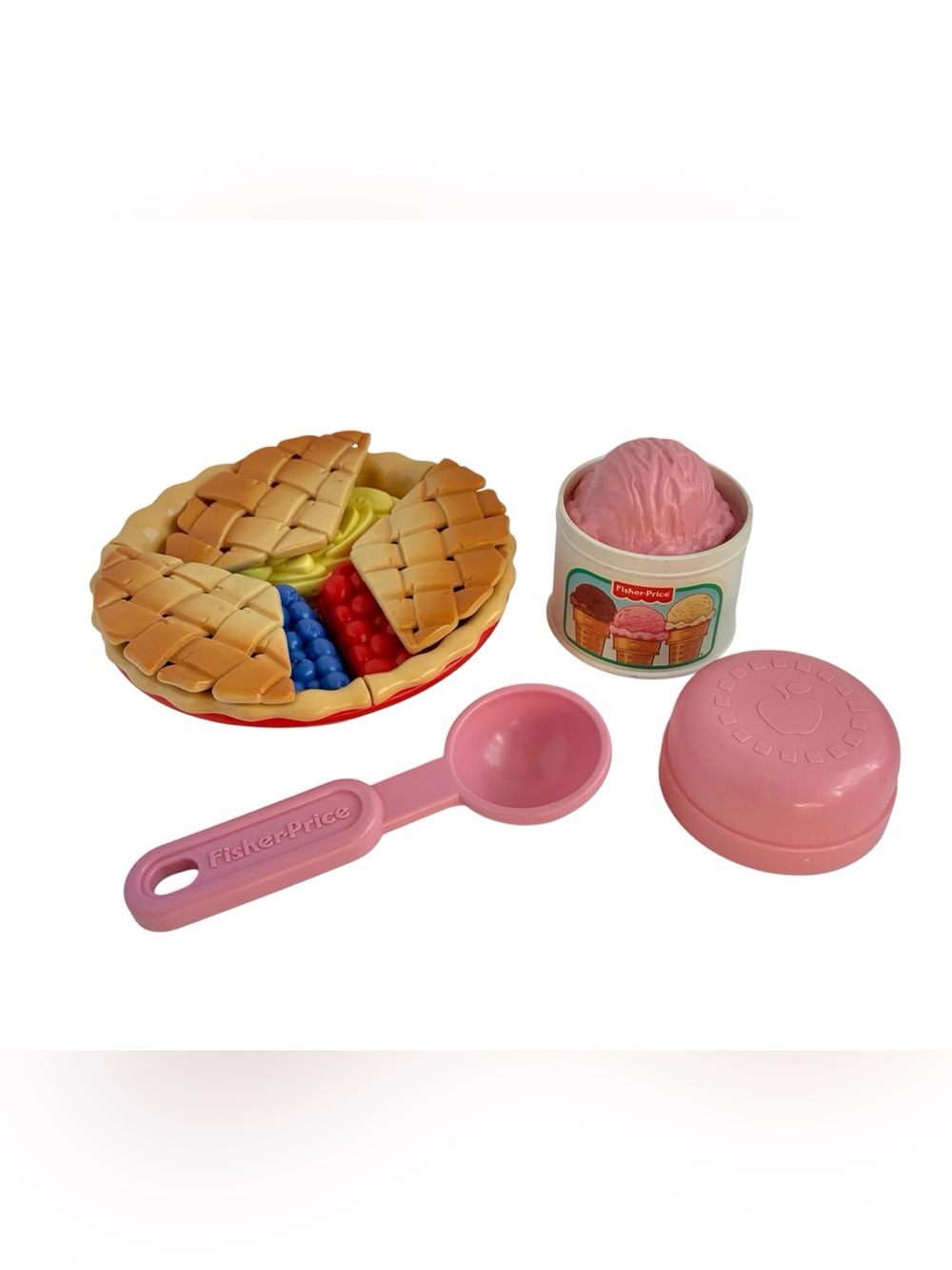 Vintage Fisher Price Fun with Food Pie Surprise Dessert Ice Cream Lot Rare